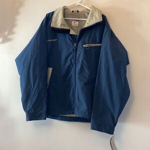 CONVERT/COLUMBIA JACKET Mens Size L Blue and tan Zip front NWT